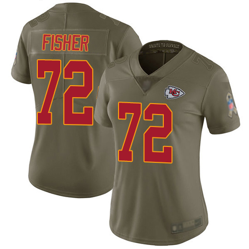 Women Kansas City Chiefs #72 Fisher Eric Limited Olive 2017 Salute to Service Football Nike NFL Jersey->women nfl jersey->Women Jersey